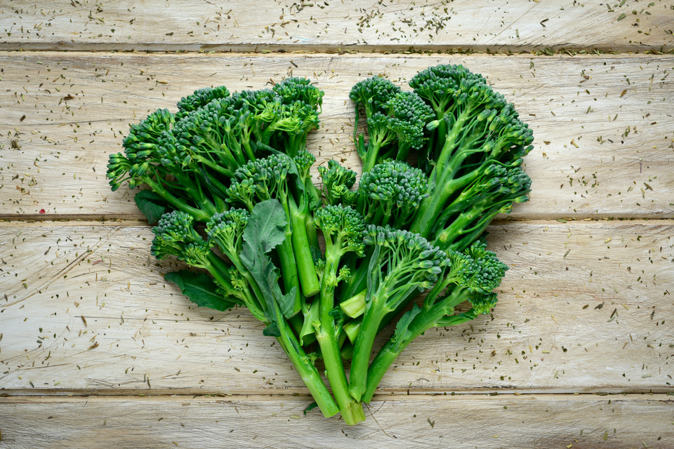 Broccolini Forming a Heart